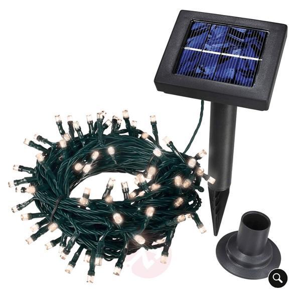 Solcellsdriven LED-ljuskedja m/100 LED (flera färger) 9 meter