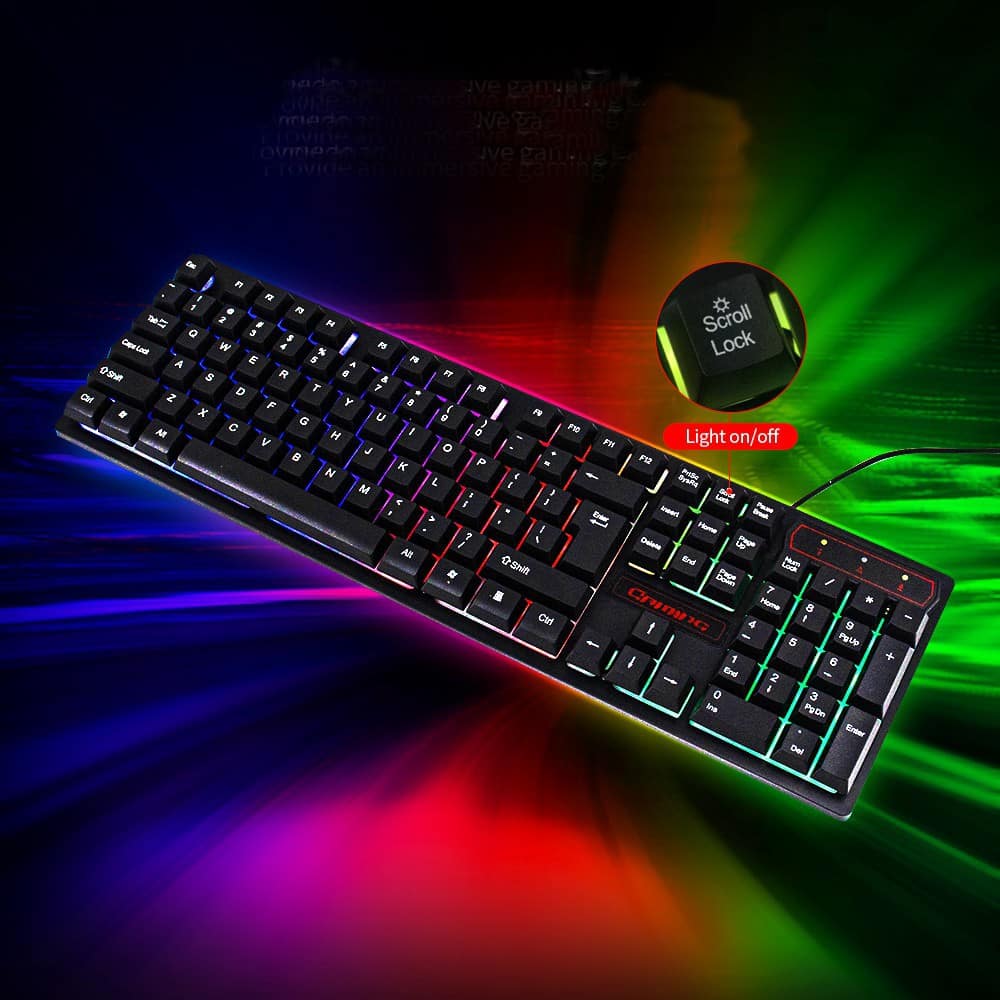 Backlight gamer-tangentbord – modell KR-6300 Ergonomisk design