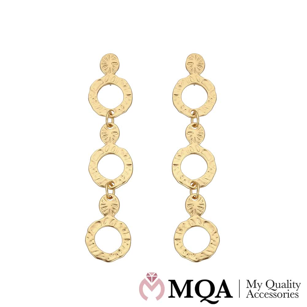 Örhängen i kedjedesign med texturerade ytor