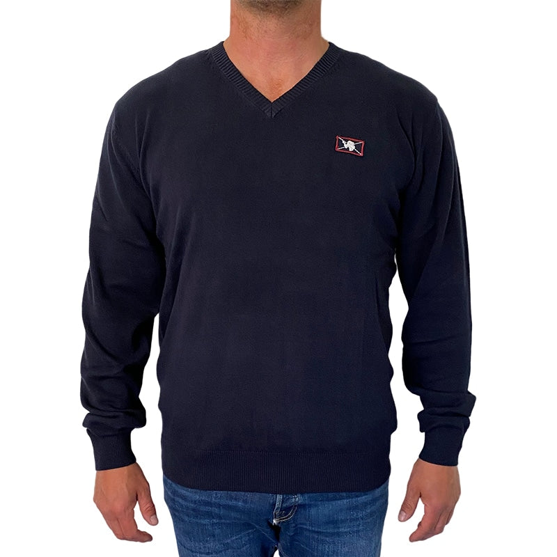 Sweatshirt Wilford Knit från Vinson Camp i Dark Sapphire