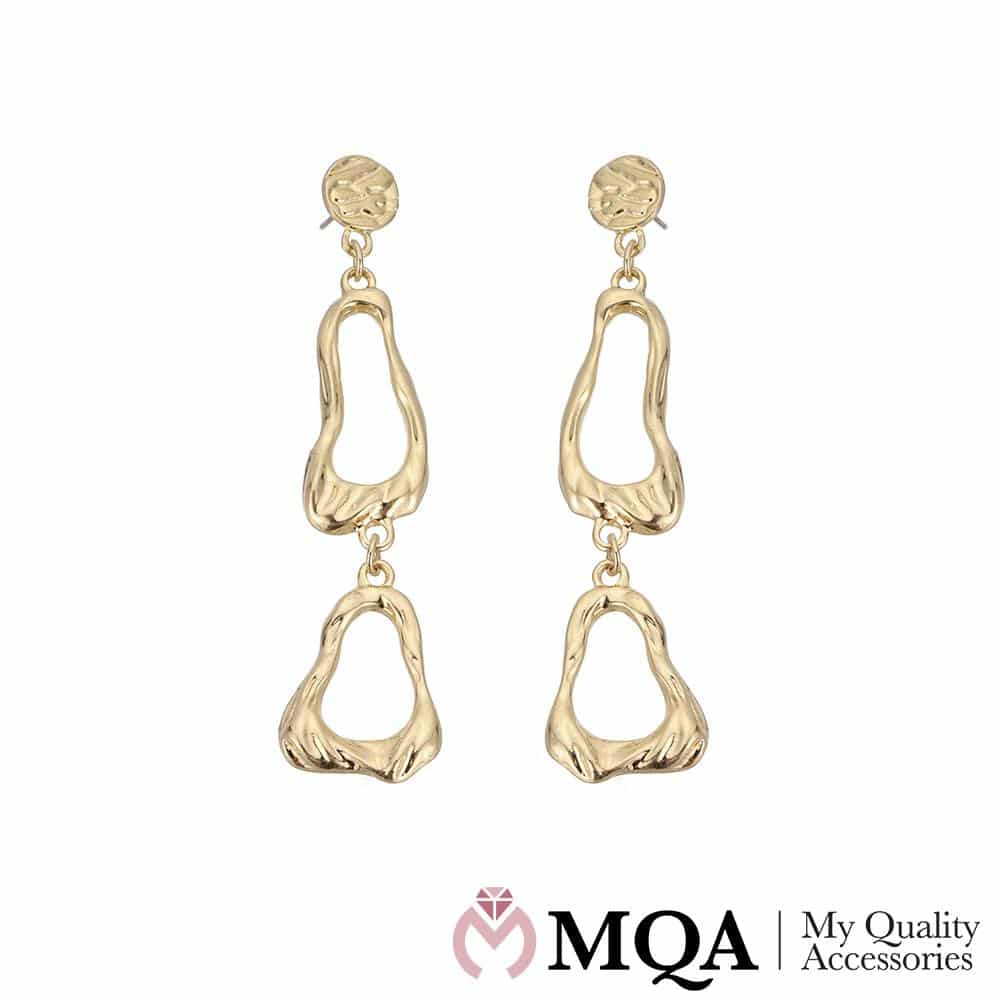 Örhängen i kedjedesign med hamrade ytor