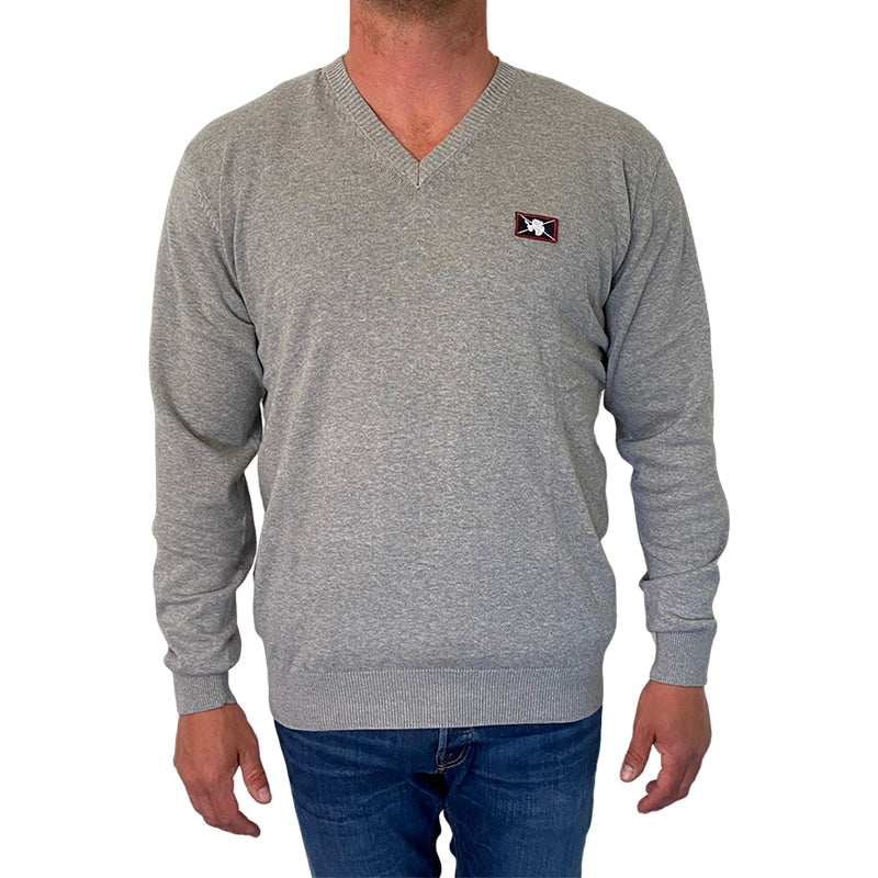 Sweatshirt Wilford Knit från Vinson Camp i Grey Melange