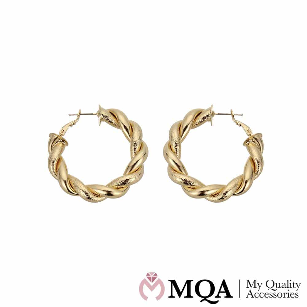 Örhängen i kedjedesign med släta och hamrade ytor