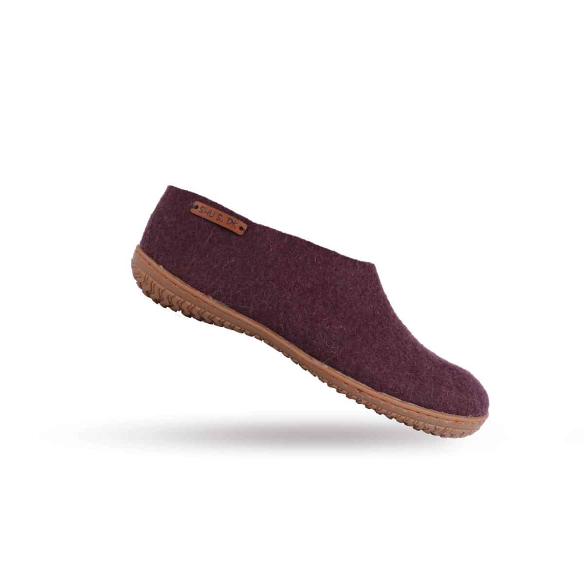 Ulltofflor (100% ren ull) - Modell Lila med gummisula