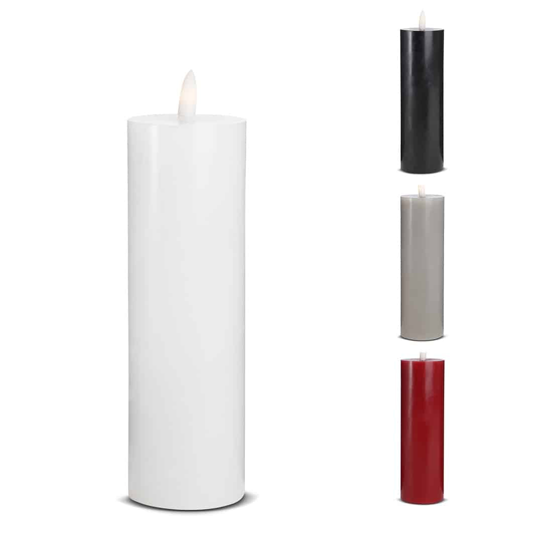 LED-ljus – 1 st. – ø5 x 20 cm – m/3D-låga – (flera färger)