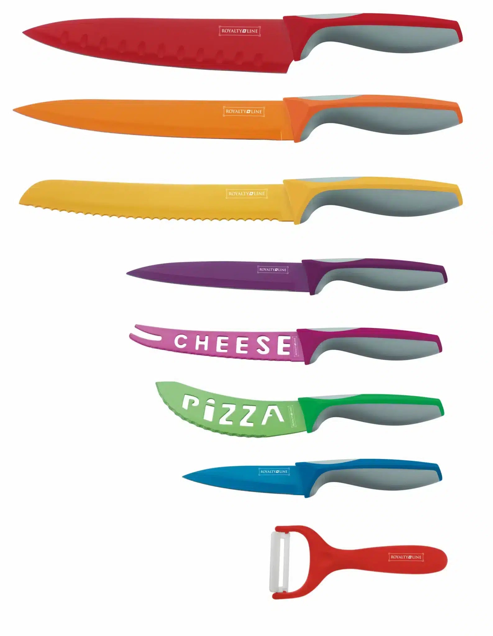 Knivset från Royalty Line (7 delar - rostfritt - flerfärgad)