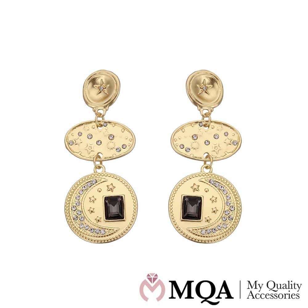 Örhängen med glittrande stenar och stjärnor