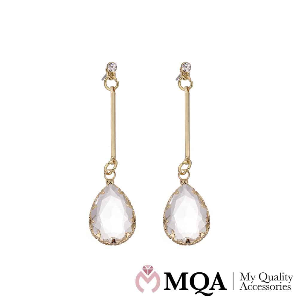 Örhängen med droppformad glassten