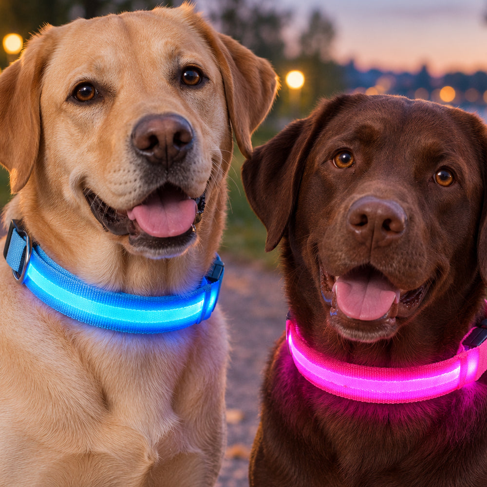 Hundhalsband med LED-ljus – extra synlighet på promenaden