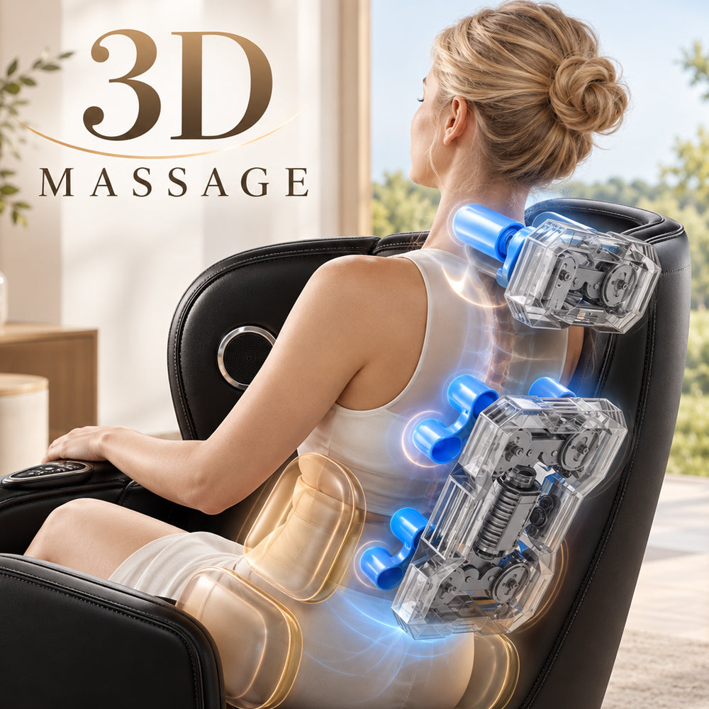 3D-massagefåtölj – Zero Gravity och värmefunktion – modell 988C6, svart