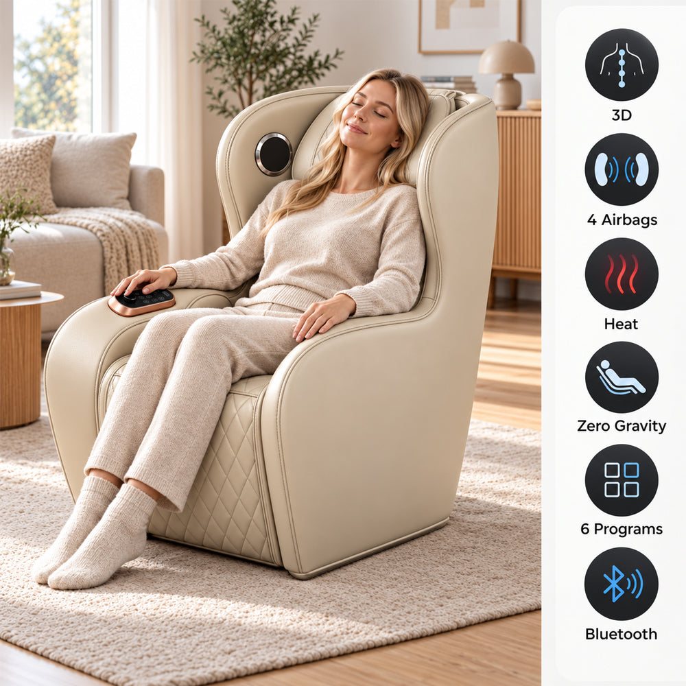 Massagestol 3D – Zero Gravity och värmeterapi – Modell 988C6 Beige