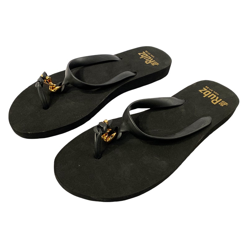 Flip flops från trendiga "The Rubz" Unisex - Svart och guldmetall