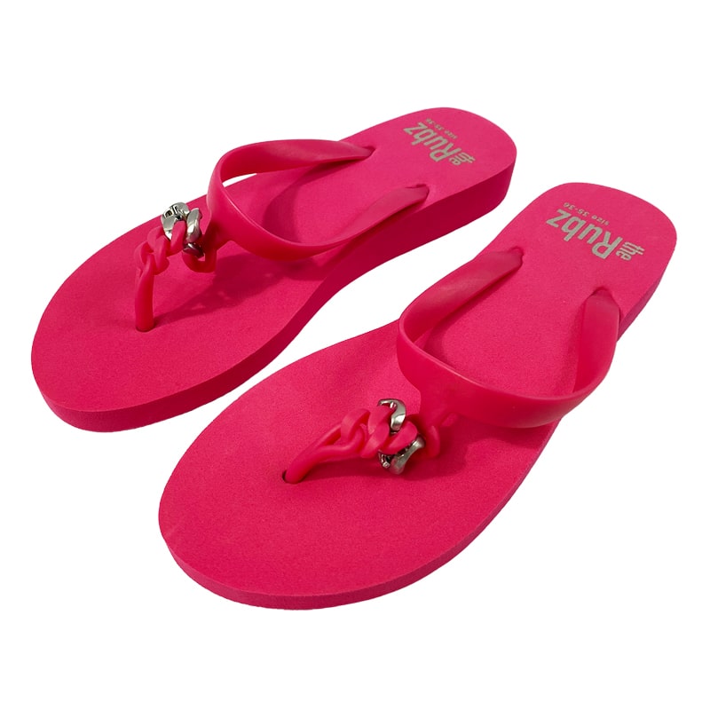 Flip flops från trendiga "The Rubz" Unisex - Rosa och silvermetall