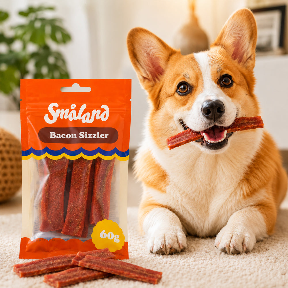 Småland Bacon Sizzler 60g (Hundgodis av kyckling)