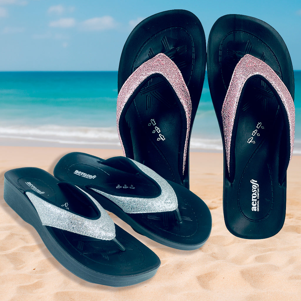 Sandaler Aerosoft – Modell 3802 i silver och rosa