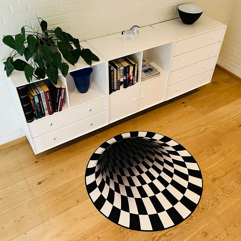 Rund Vortex 3D illusionsmatta - 100 cm - halkfri