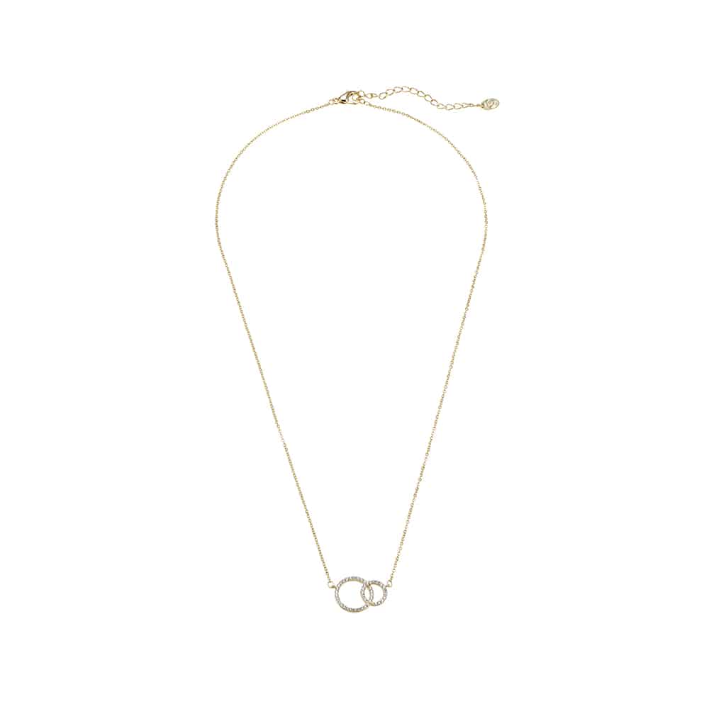 Halsband, guld- eller silverfärgad, 2 ringar som hänge, justerbar