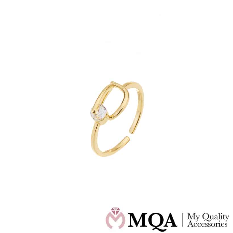 Ring elegant och minimalistisk design med liten gnistrande sten