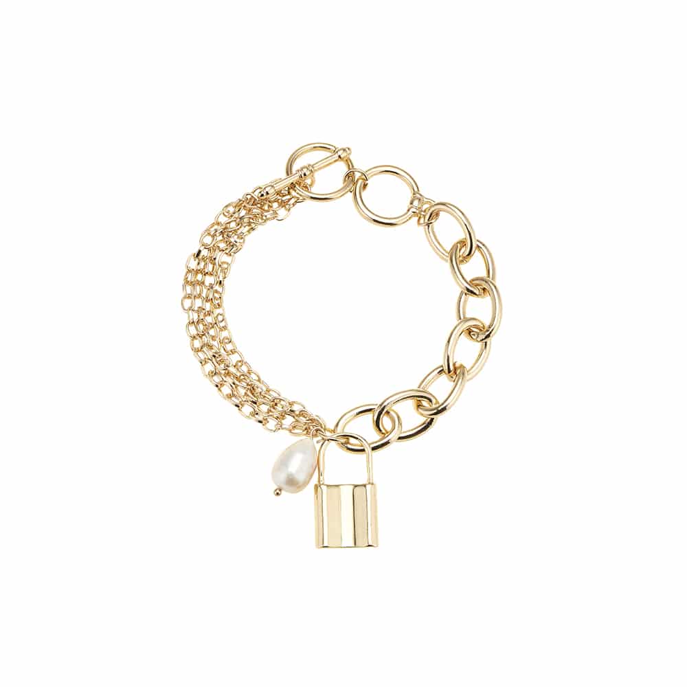 Armband, med pärla och hänglås