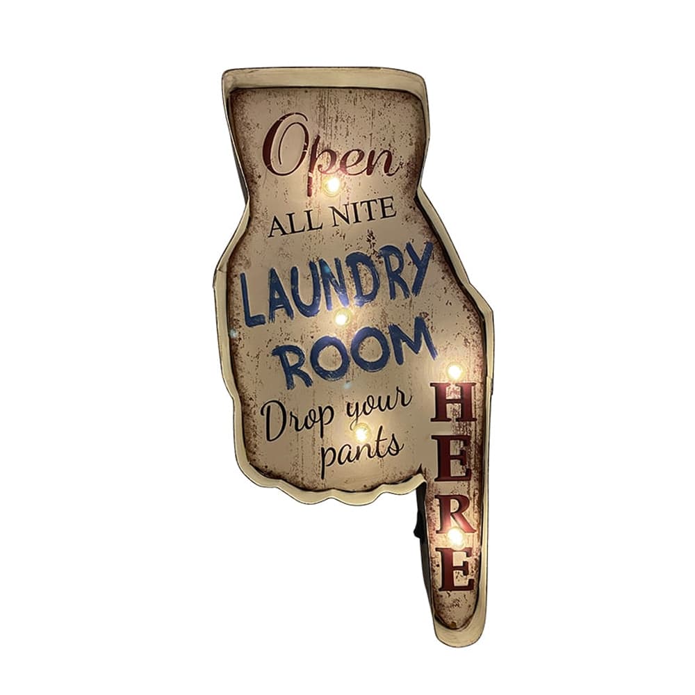 Retroskylt LAUNDRY ROOM med ljus