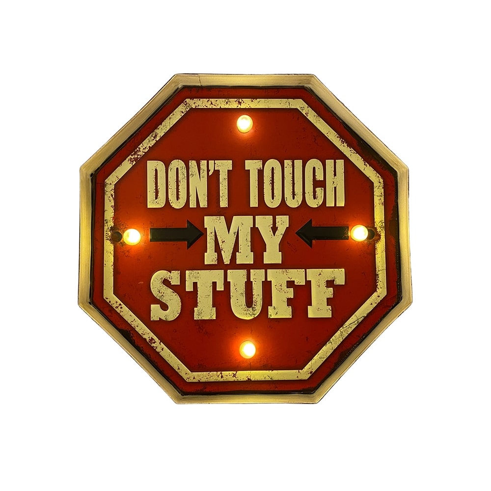 Retroskylt DONT TOUCH med ljus