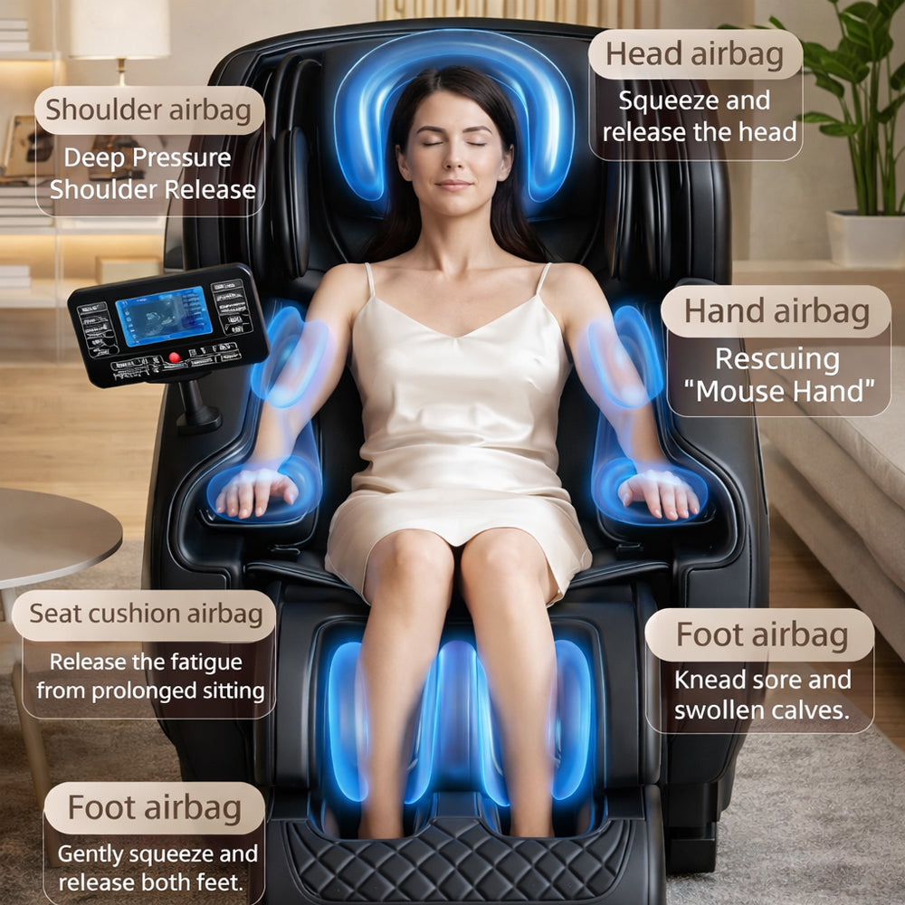 Lyxig massagestol – med Zero Gravity, värme och helkroppsmassage – modell 988E