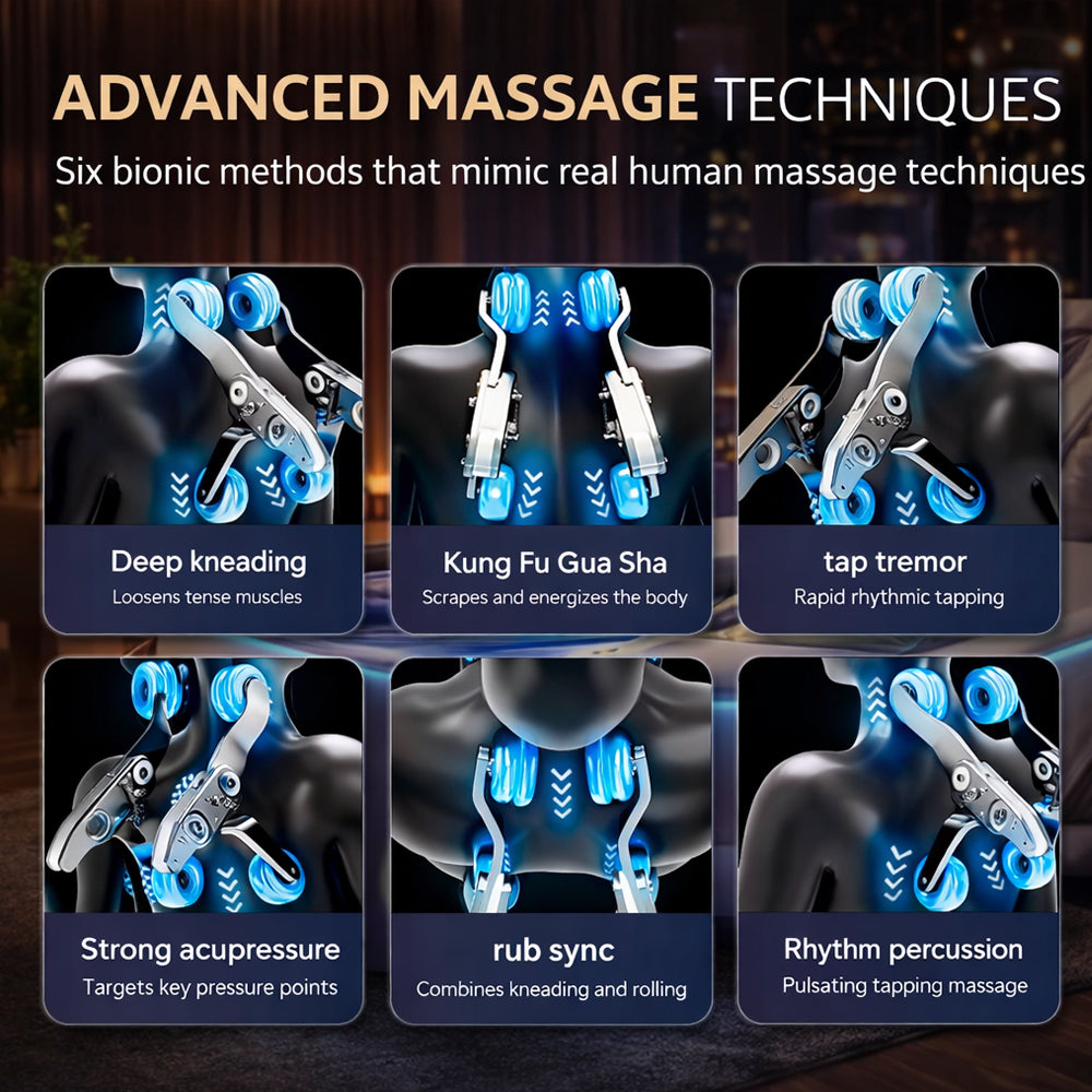 Massagestol 3D med kroppsscanning, SL-skena, lufttrycksmassage, värme i ben/ländrygg & Zero Gravity - Modell 988Q6