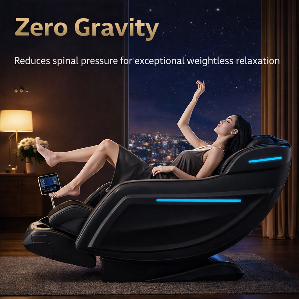 Massagestol 3D med kroppsscanning, SL-skena, lufttrycksmassage, värme i ben/ländrygg & Zero Gravity - Modell 988Q6