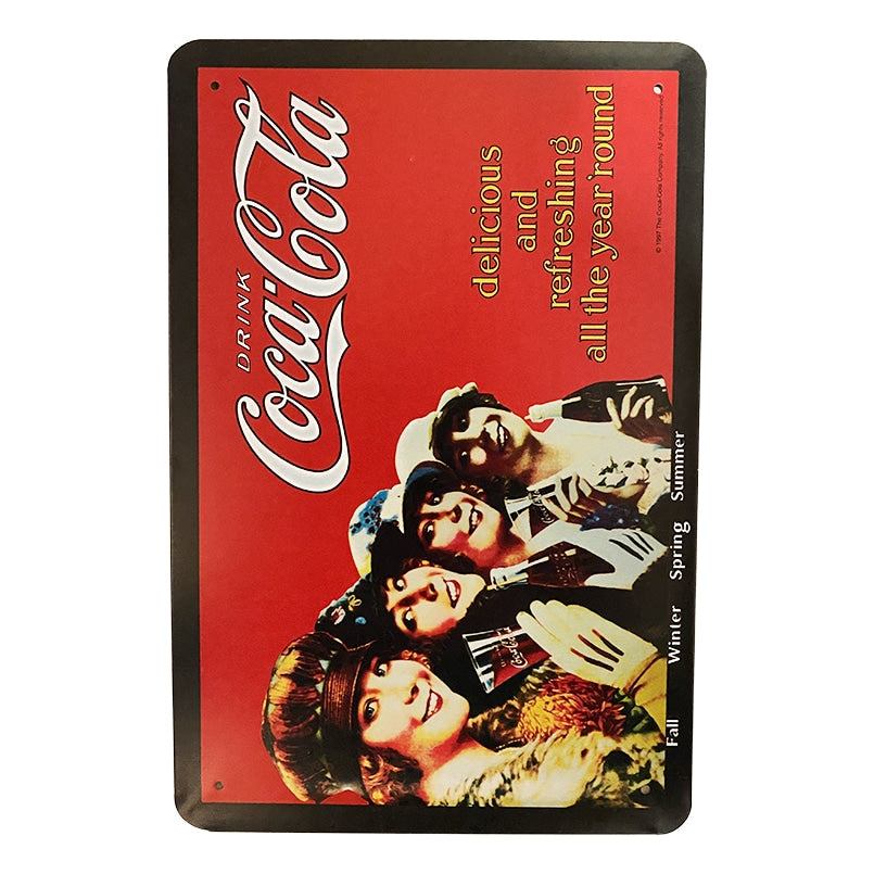 Metallskylt Coca Cola Röd