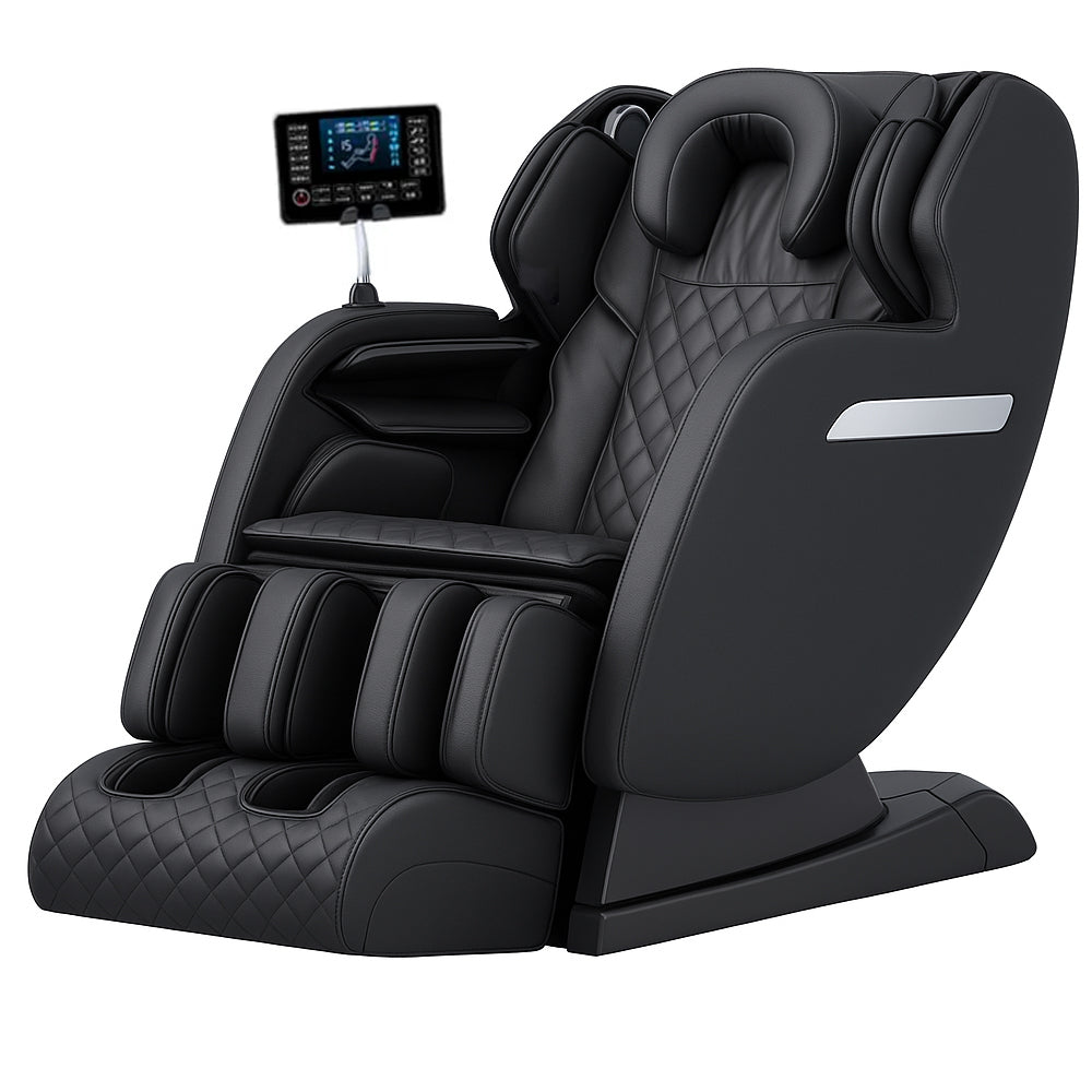 Massagestol 4D med SL-teknologi, lufttrycksmassage, värmeterapi och stor pekskärm – Modell A6 Svart