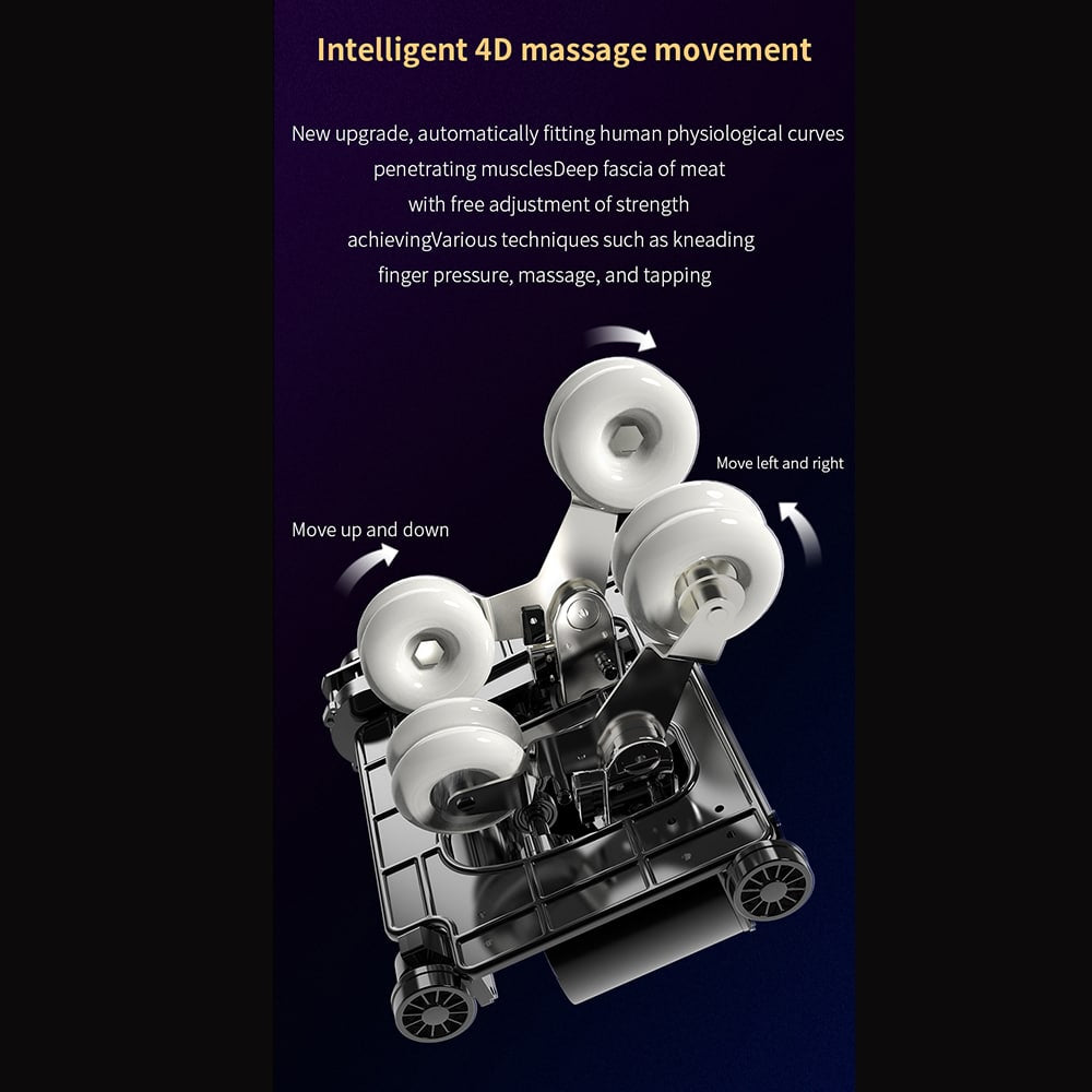 Massagestol 4D Lyx+ med SL-teknik, Värmeterapi, Röstkontroll & Touchskärm