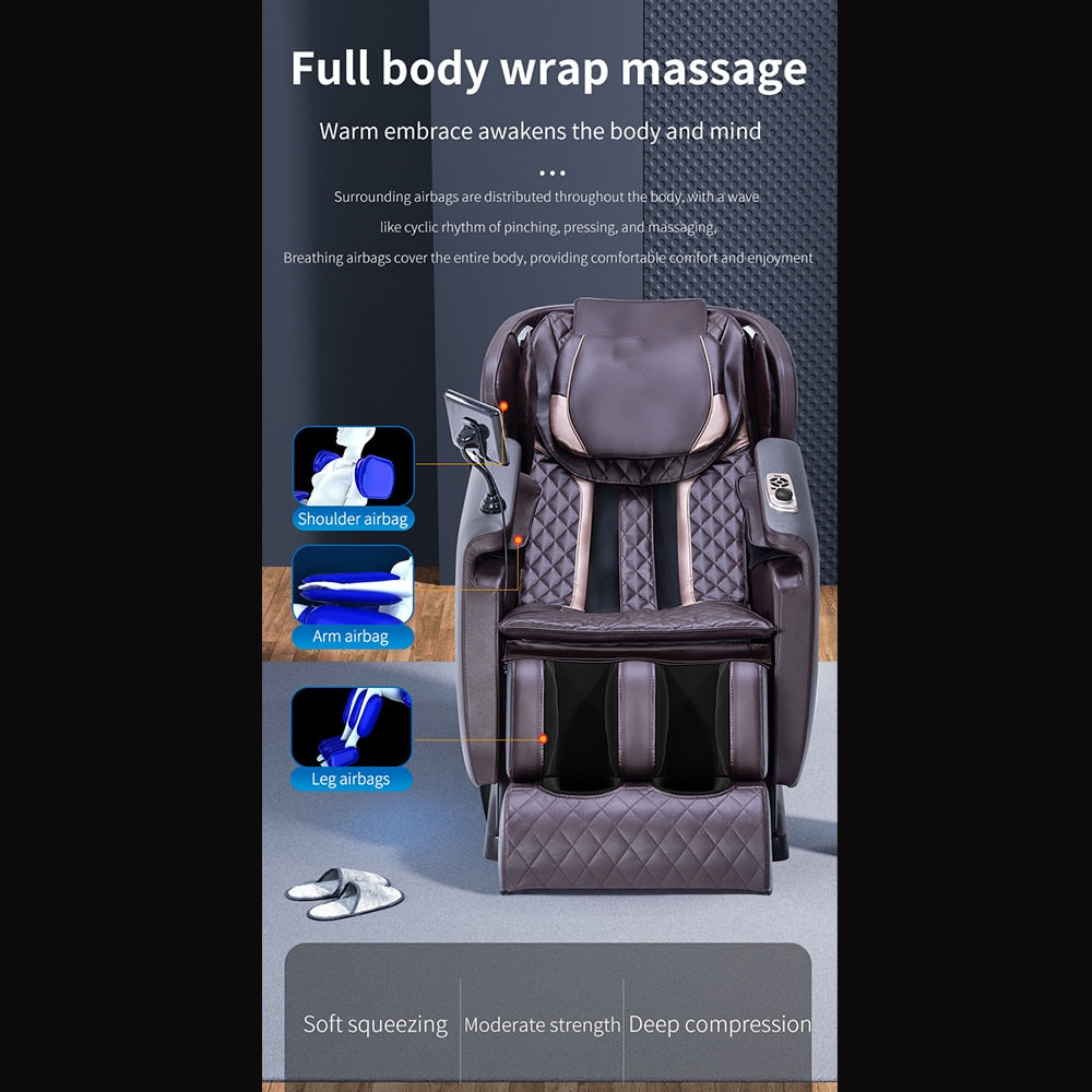 Massagestol 4D Lyx+ med SL-teknik, Värmeterapi, Röstkontroll & Touchskärm