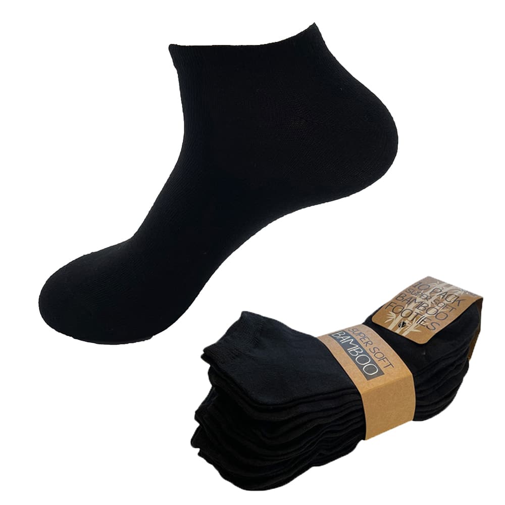 Bambu Ankelstrumpor 10 Par (Svart)