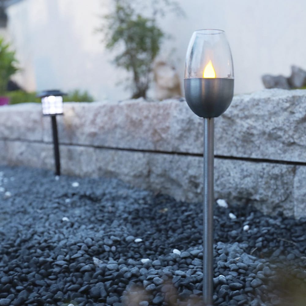 Trädgårdslampa - Soldriven med markspjut 27 cm - förpackning med 2 st.