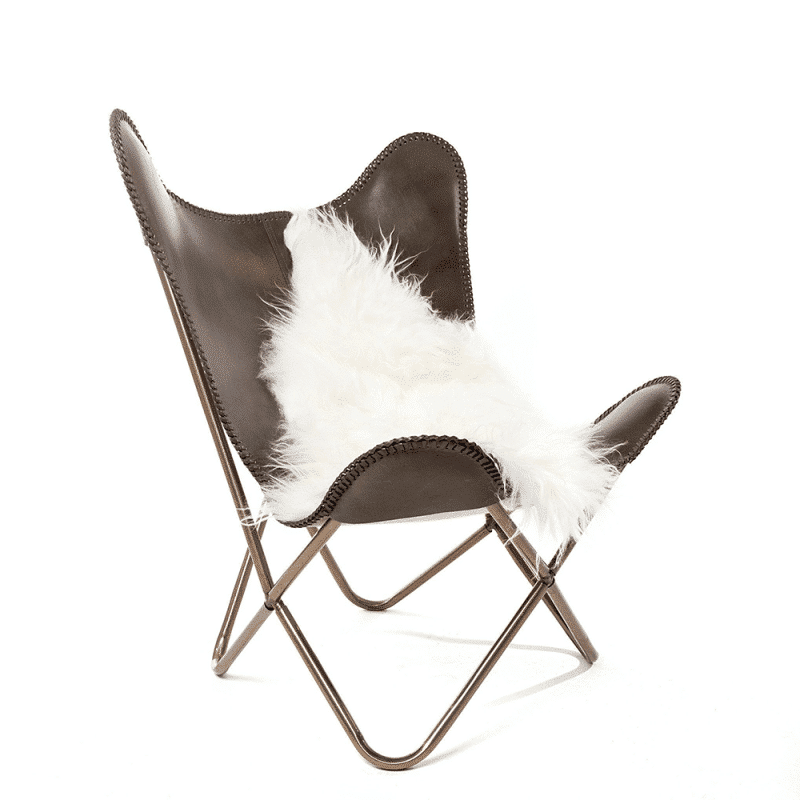 Fladdermusfåtölj i äkta läder