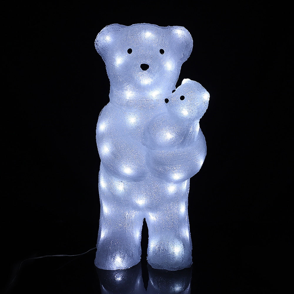 Akryl Isbjörn - Höjd 60 cm med LED-lampor -