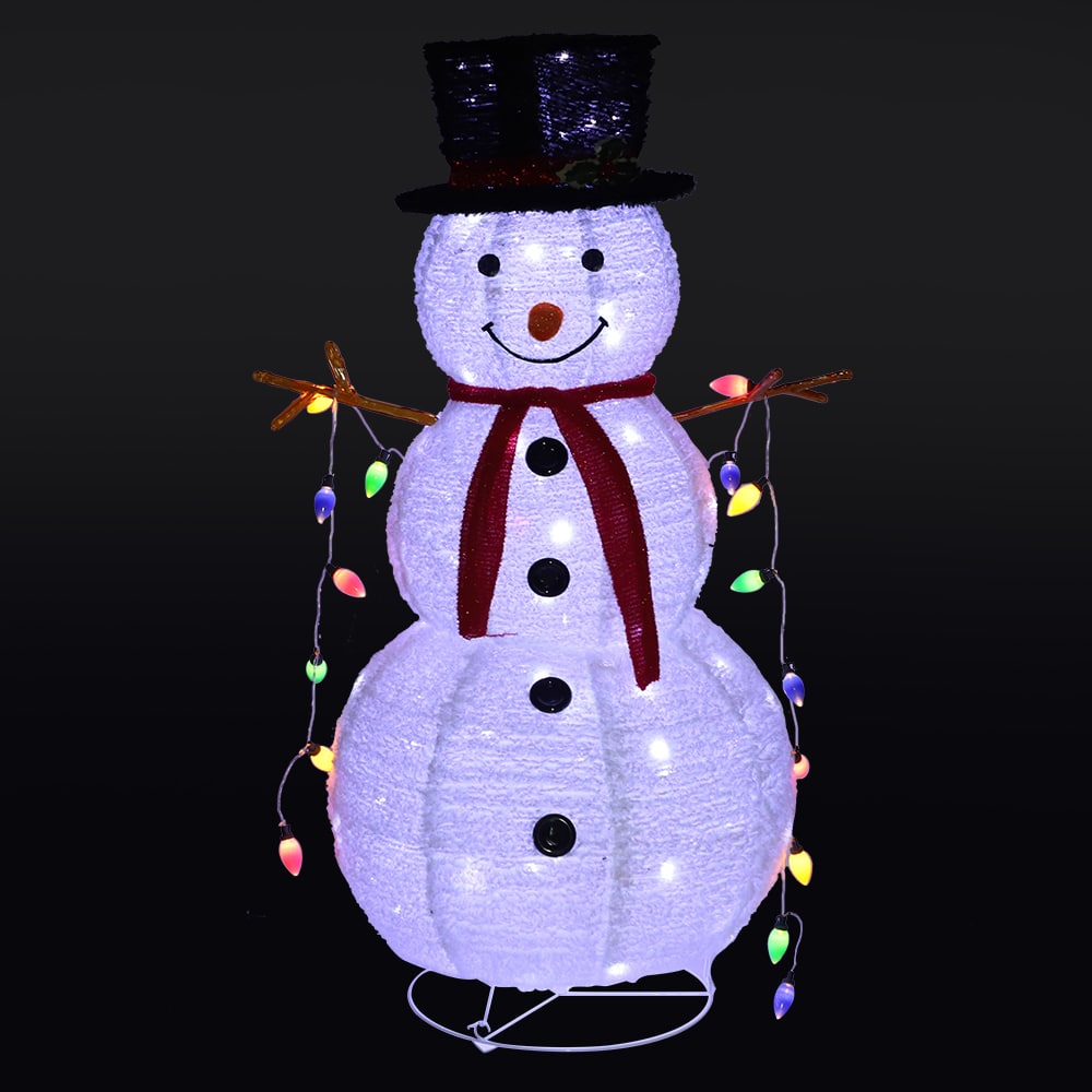 Snögubbe Höjd 120 cm - LED - Hopfällbar -