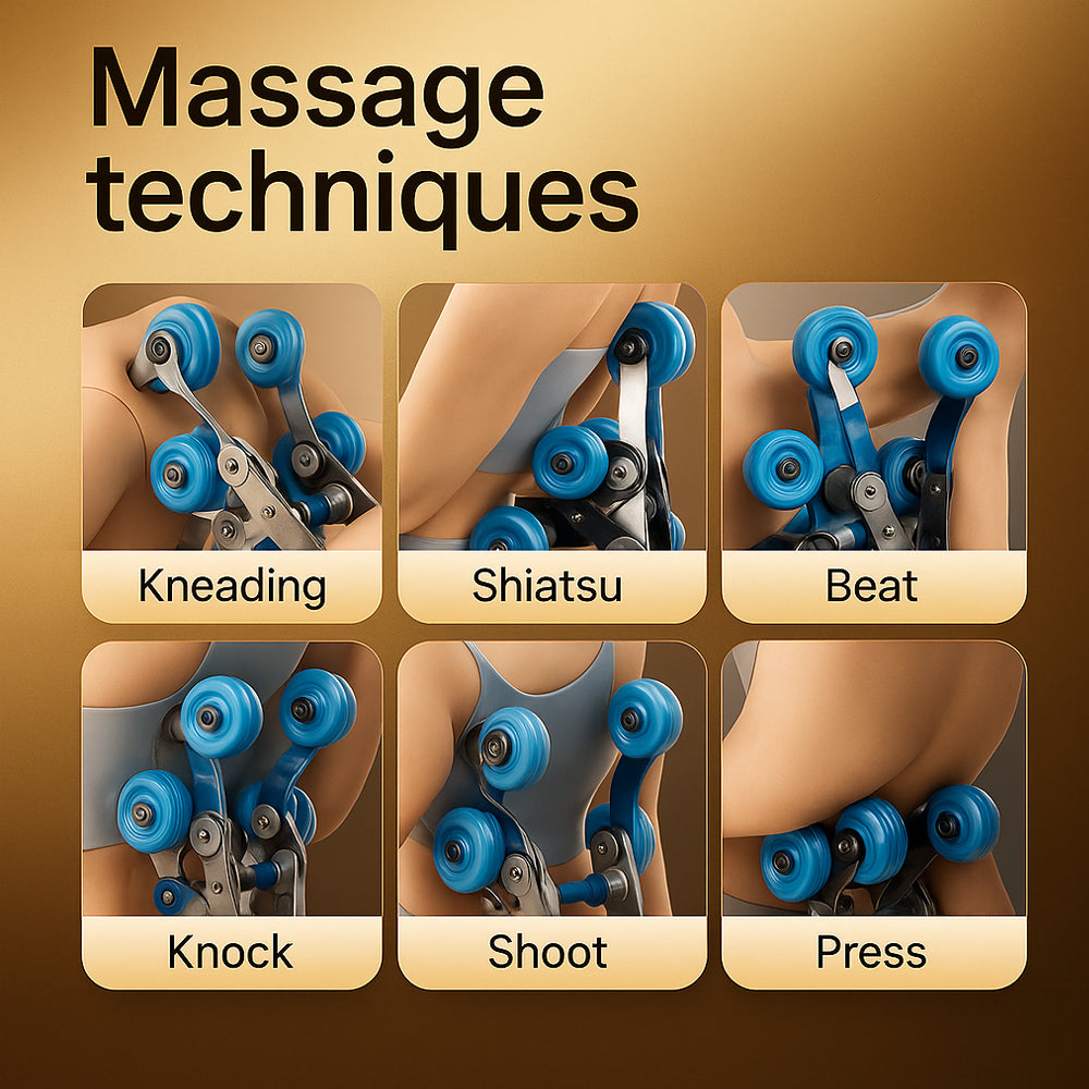 Massagefåtölj 4D Lyx Pro+ med SL-teknologi, Värmeterapi, Röststyrning & Pekskärm - Modell M5 vit