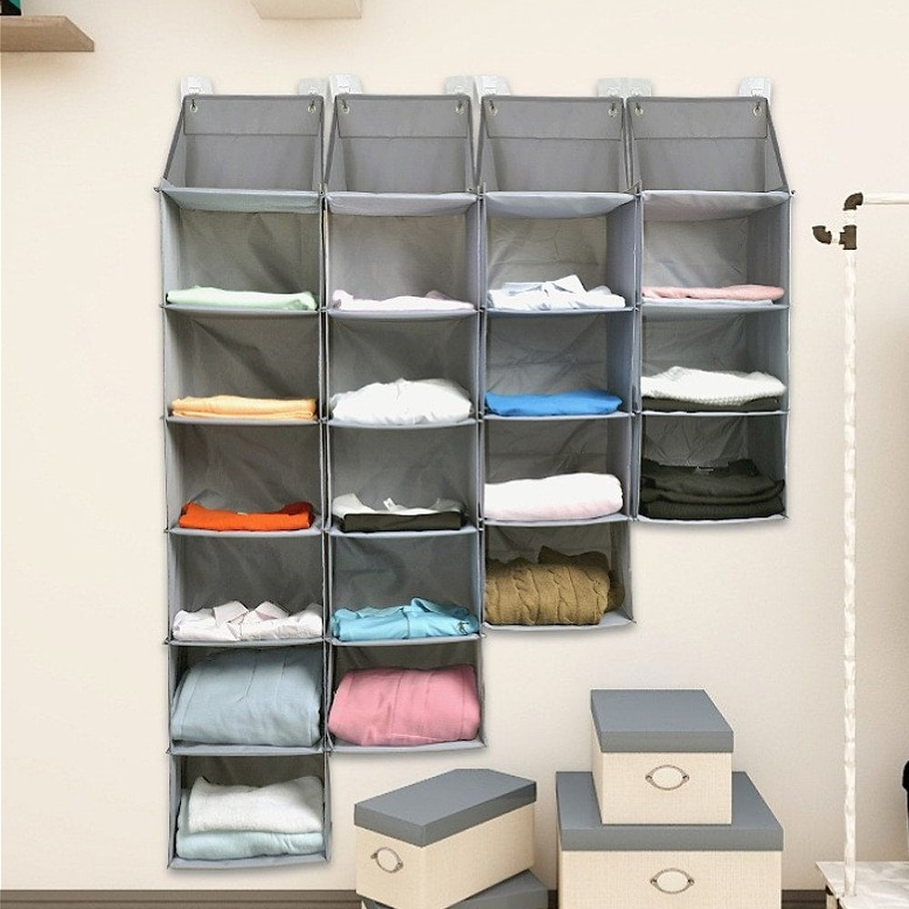 Detta mångsidiga hängande förvaringssystem i tyg