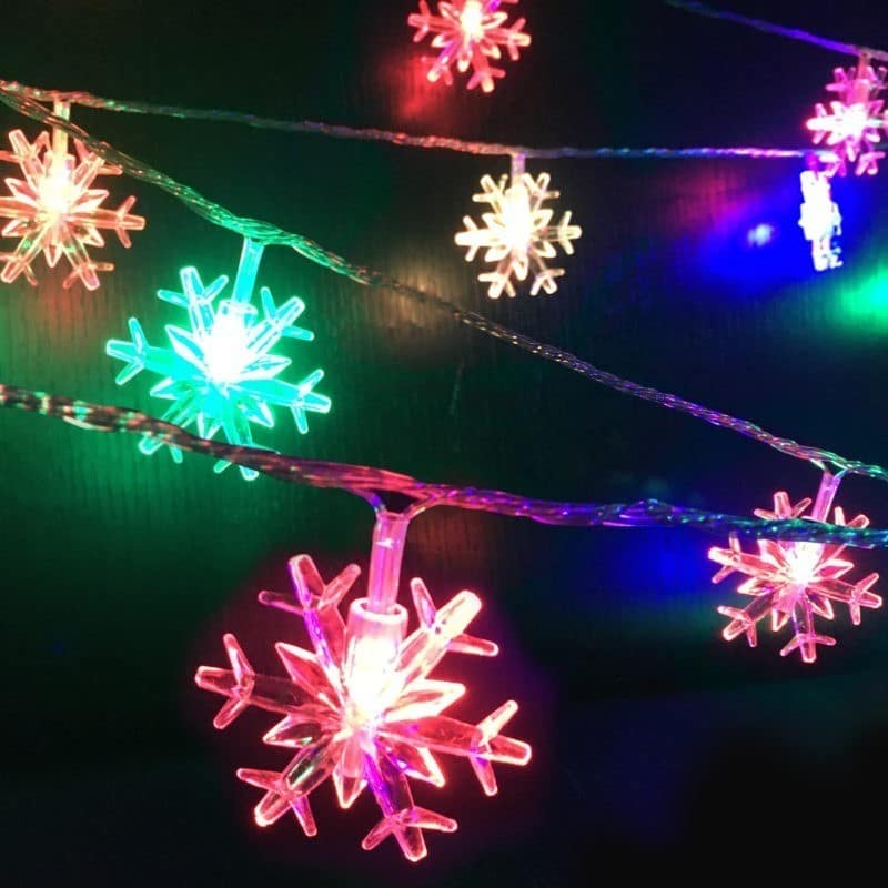 LED-ljuskedja med blinkande snöflinga 3