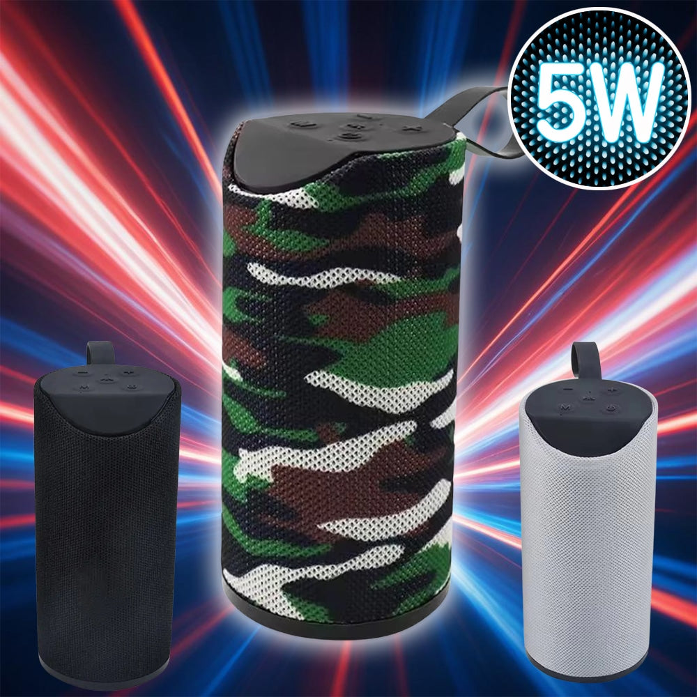 Bluetooth-högtalare 5W med subwoofer och tygdesign