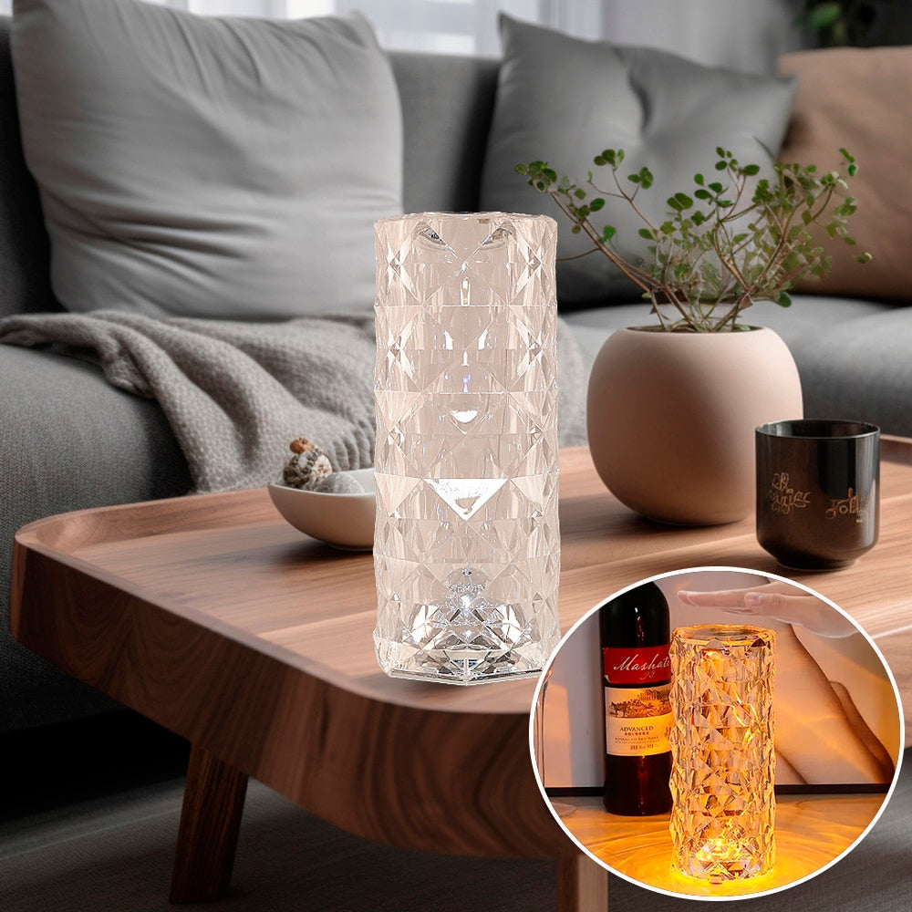 Kristall Bordslampa med touchfunktion