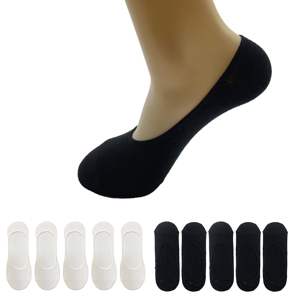 Bamboo Footies 5 par (svart eller vit)