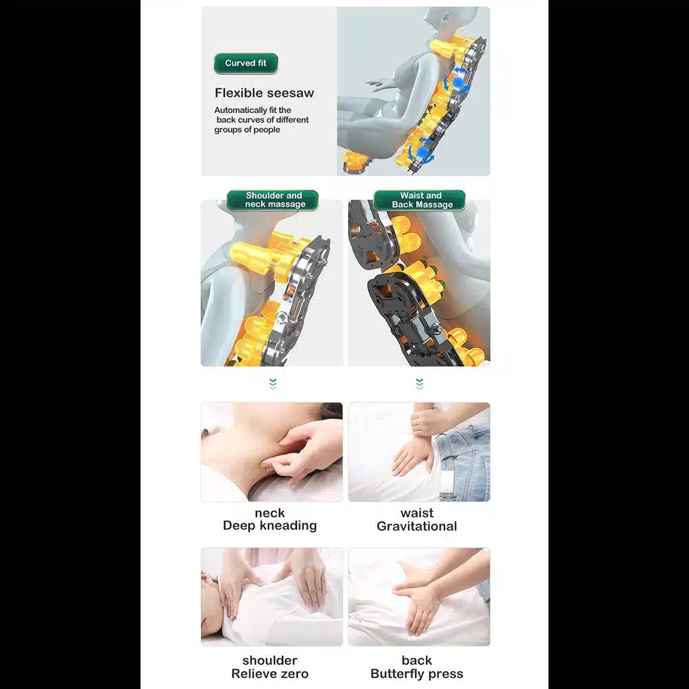 Massagestol 4D Pro+ Vit med Värmeterapi och Röststyrning – Modell M9 Vit
