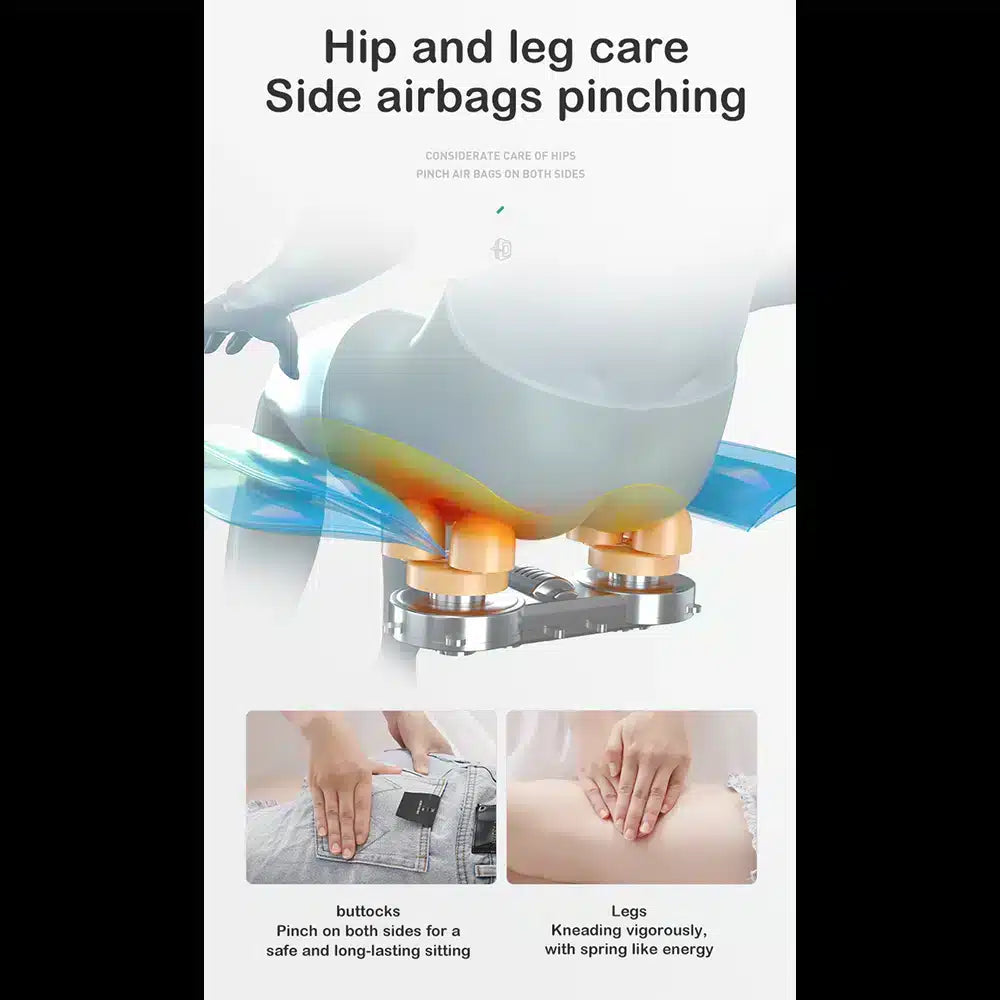 Massagestol 4D Pro+ Vit med Värmeterapi och Röststyrning – Modell M9 Vit