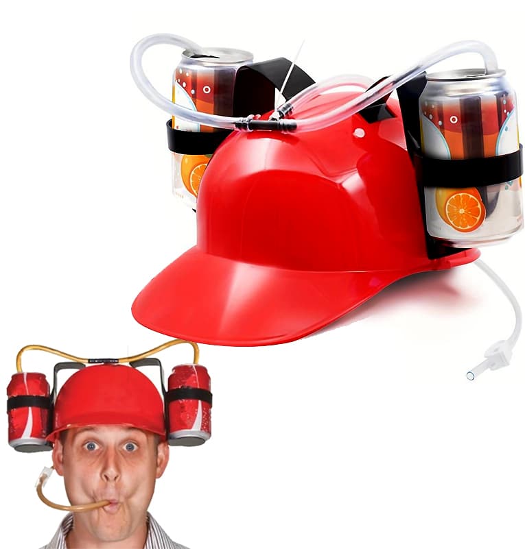 Dryckeshjälm med sugrör