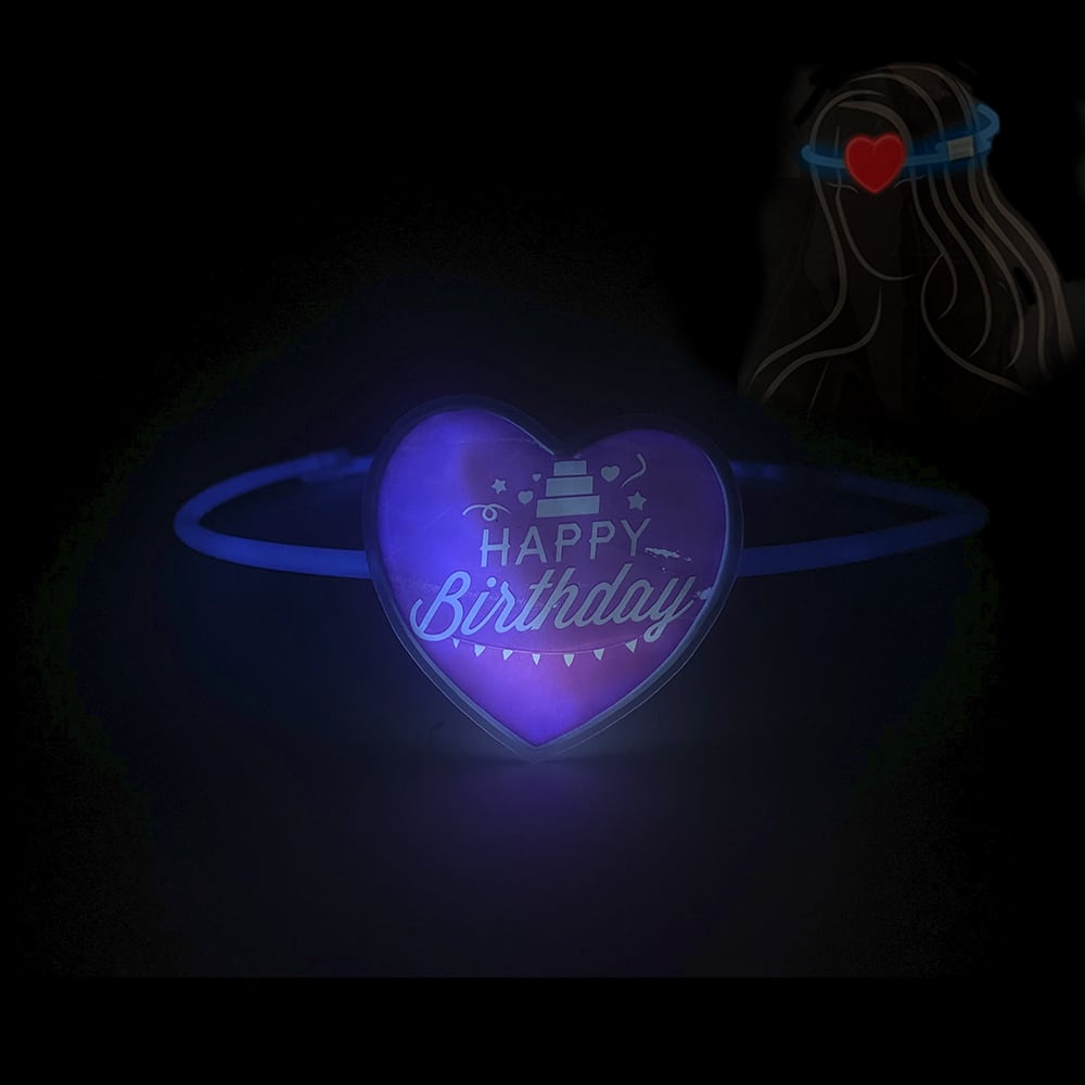 Pannband med hjärta - Självlysande glow stick - 3 modeller