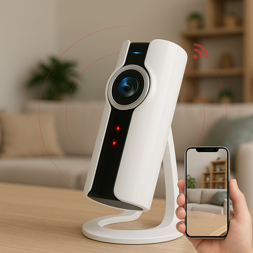 WiFi IP Övervakningskamera med 360° vy och tvåvägsljud