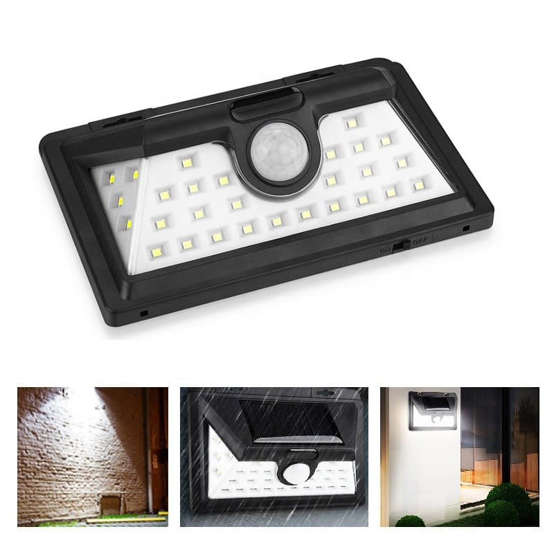 LED solcellslampa vägglampa med sensor