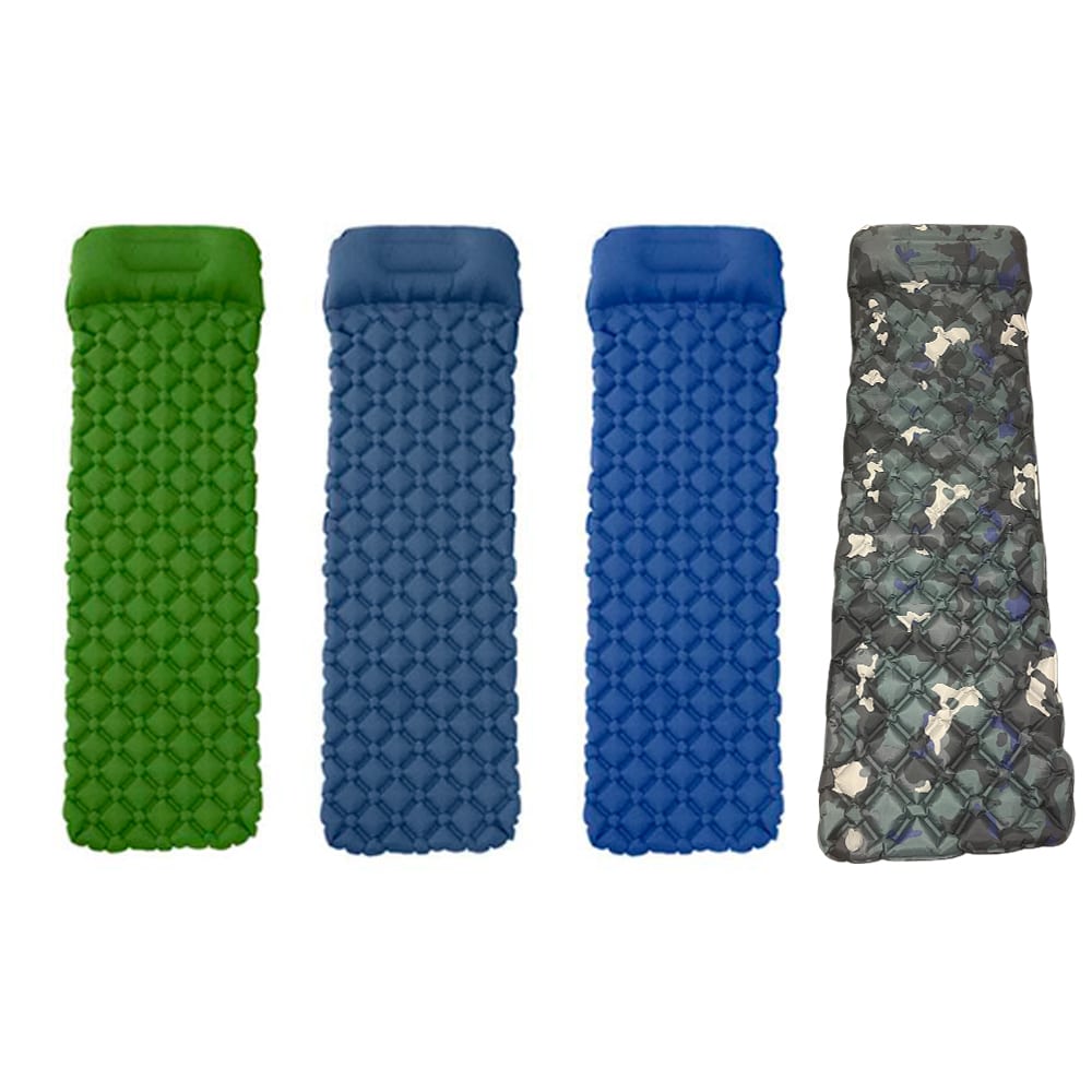 Ultralätt uppblåsbart liggunderlag m/kudde 190 x 58 cm.